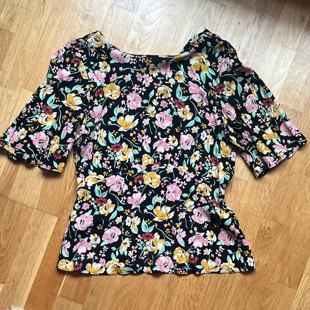 Warehouse Floral Blouse - Black, Pink, Yellow